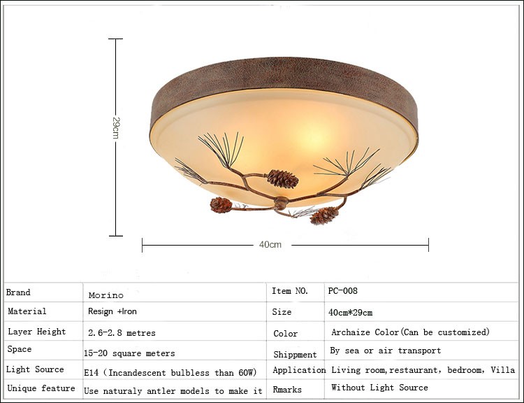 Pinrcone design E14 glass cover modern inside led ceiling light