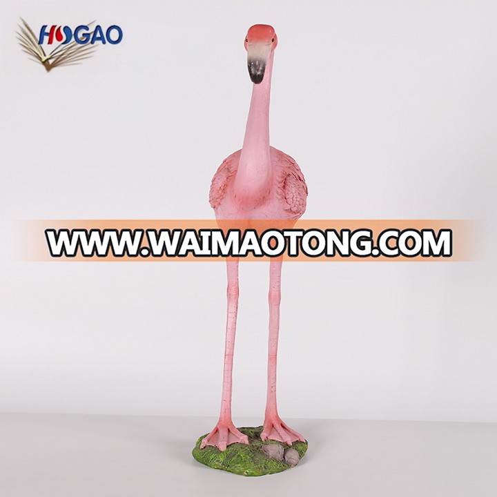 Wholesale resin pink flamingo sculpture for garden animal statues decoration