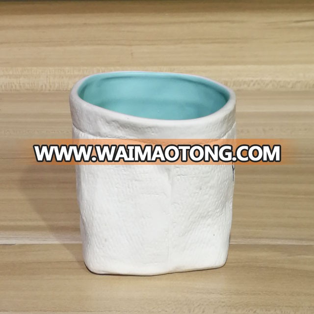 Factory supply  ceramic bag candle jar