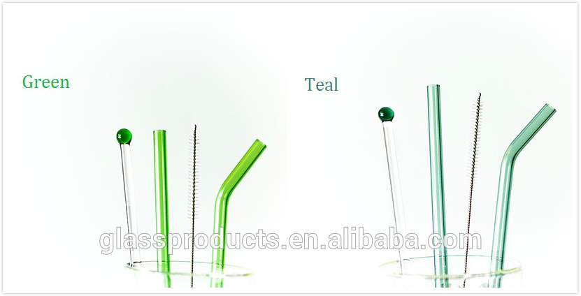 High Borosilicate Glass Straws with Cleaning Brush in Portable Case