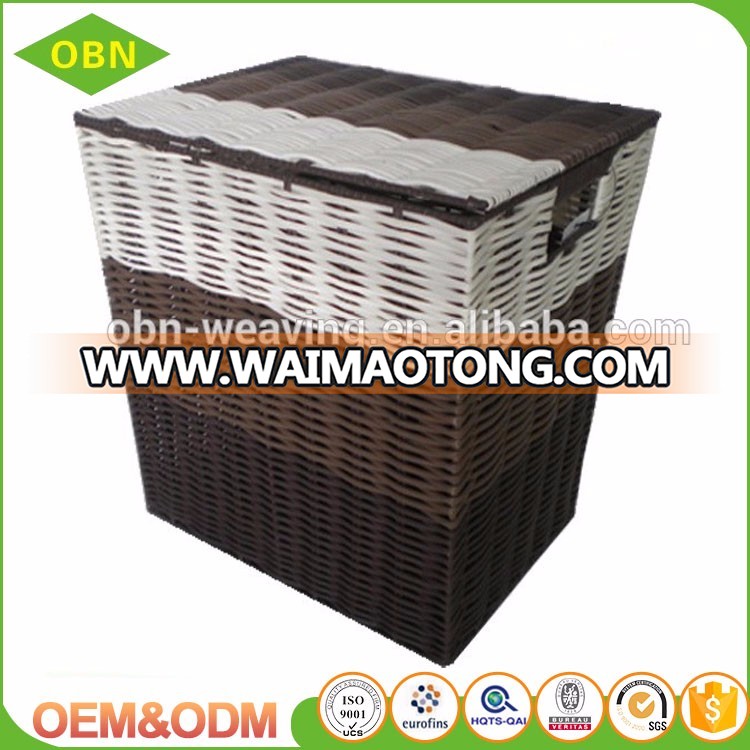 Excellent quality customized cheap colored plastic woven basket of dirty laundry