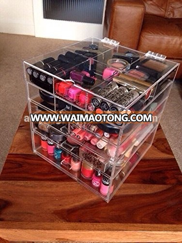 Acrylic Large Beauty Cube 5 Tier Drawers Acrylic Cosmetic organizer Handmade Multi function Makeup Organizer Storage