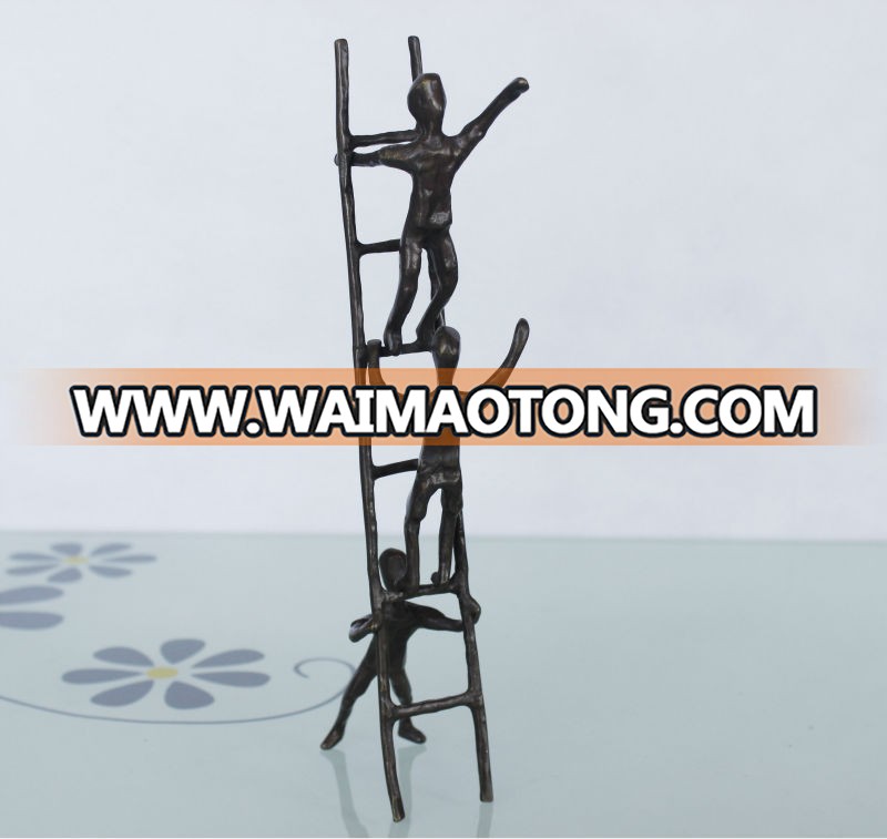 small bronze children playing sculptures for home decor