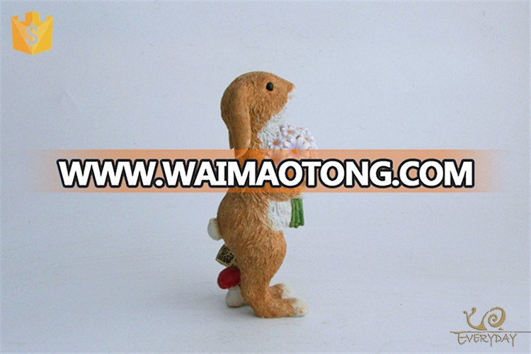 Life Size Easter Rabbit Figurines Straw Easter Bunny With Egg Decoration For Sale