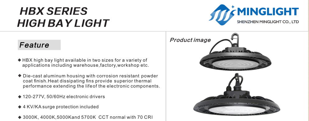 ETL DLC Listed 150W 5000K IP65 UFO  High Bay, Waterproof Industrial Grade LED Warehouse Lighting