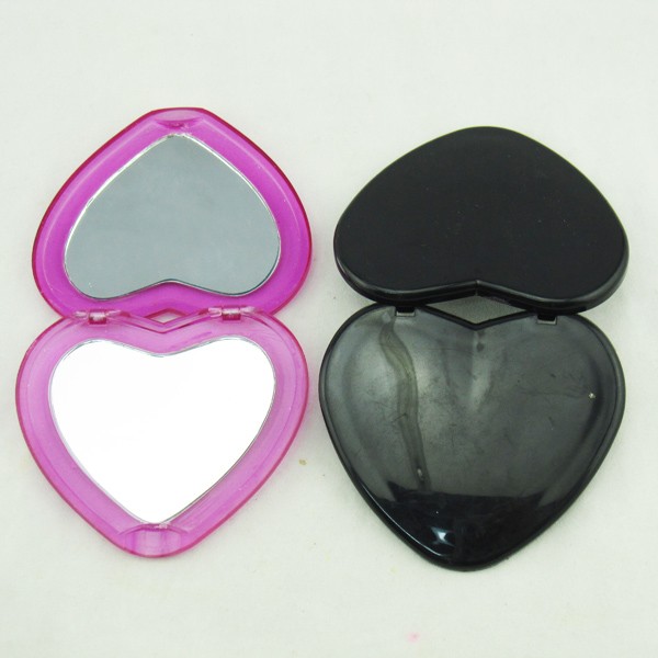 heart compact mirror double way side folding pocket mirror customized logo,promotion