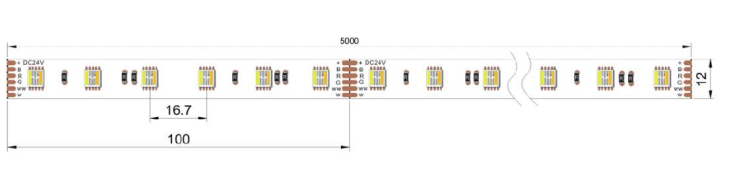 SMD5050 5 in 1 RGB+CCT LED Strip Lights Series 60leds/m