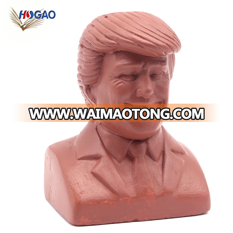 New product ideas 2018 exclusive existing home garden modern decorative funny red pottery head planter Donald Trump chia pets