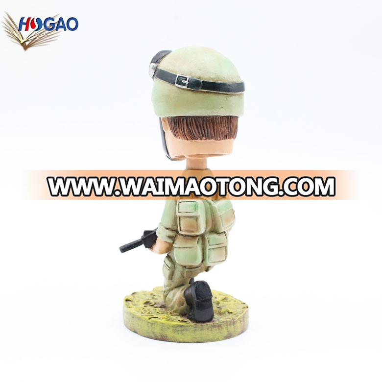 Custom new design solider figurine resin bobble head for home decoration