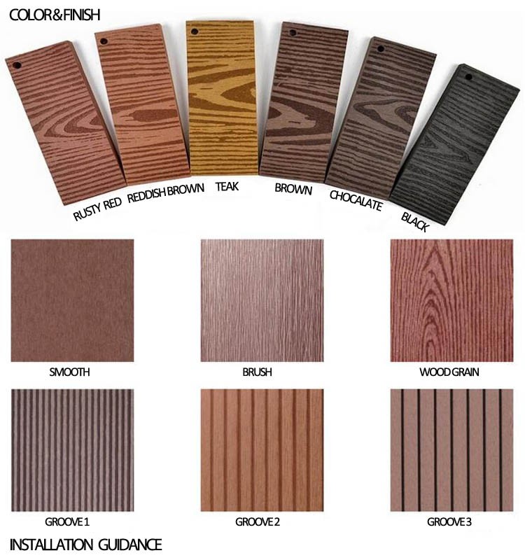 outdoor wood plastic composite decking for swimming pool