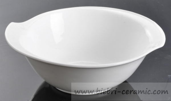 26, 27, 28, 29, 30oz Plain White Chinese Ceramic Porcelain Bowls With Logo Decal Artwork Customized Hotel Restaurant All Size