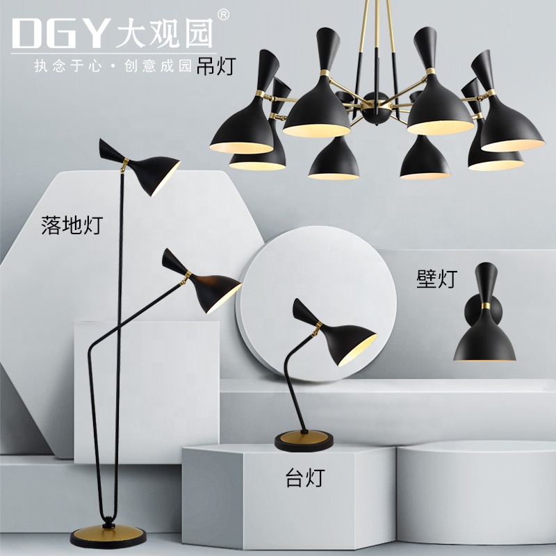 black white gold color metal wall lamp