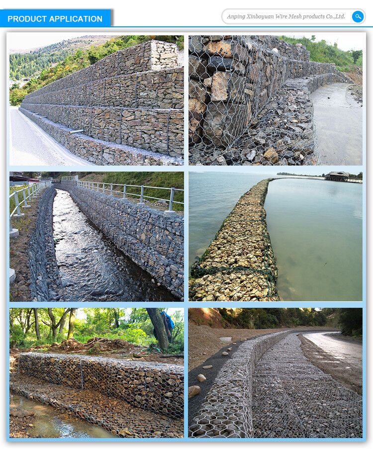 Heavy Zinc Coated Galvanized Steel Gabion Baskets / Gabion Box Wire Fencing