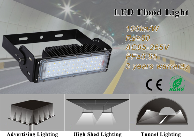 CE RoHS Approved IP65 outdoor 50w led tunnel lamp price