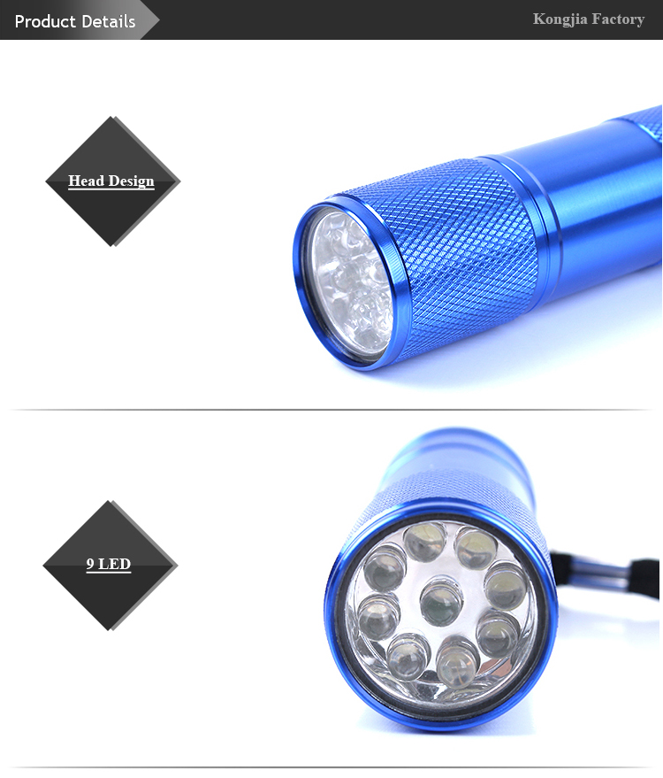 KJ Colorful Customized Design Promotion 3*AAA Battery High Quality Lowest Price 4*LED Brightness Mini LED Flashlight