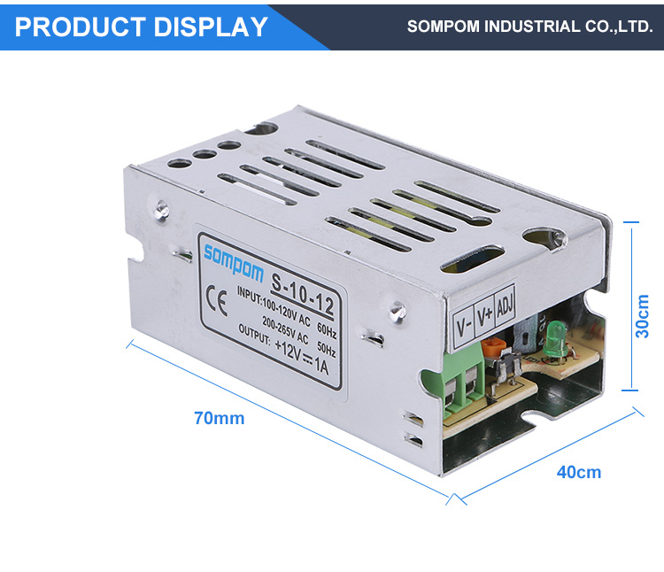 CE ROHS Approved Open Frame 12v 1a DC Switch Power LED Transformer