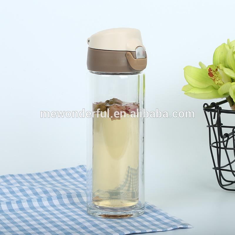 Double layered glass bottle, customized logo accept factory directly