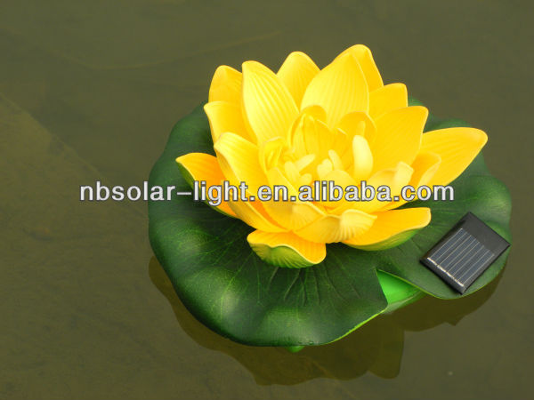 Good waterproof Gradient Color Solar Powered LED Lotus Flower Lamp solar floating flower light