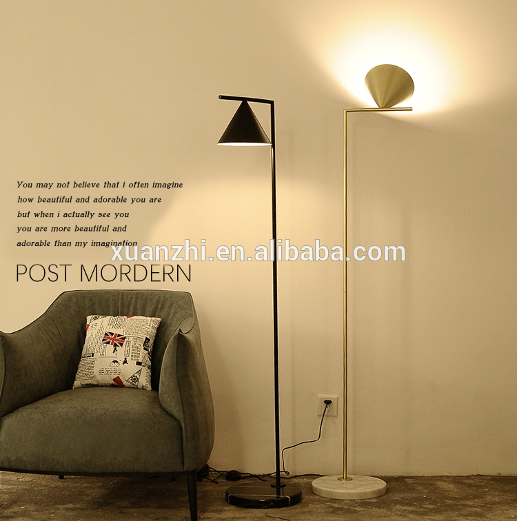 Triangle shape modern floor lamp golden E27 floor lamps for living room