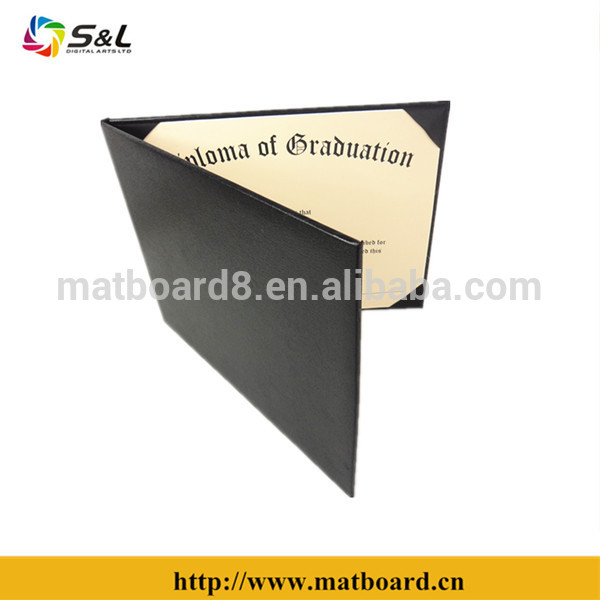 leatherlike diploma ceritificate folder with hot stamp foil logo