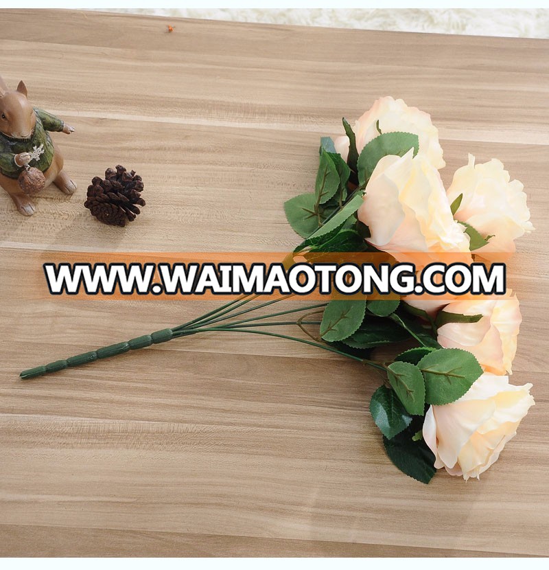 Factory 7 head wedding simulation flower european-style high-grade decorative artificial silk rose flower