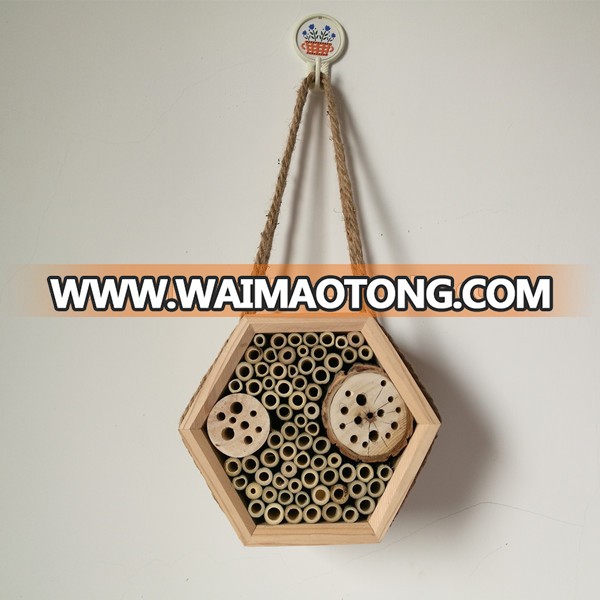 Wholesale Custom Wood Solitary Bee Houses Outdoor Garden Decoration