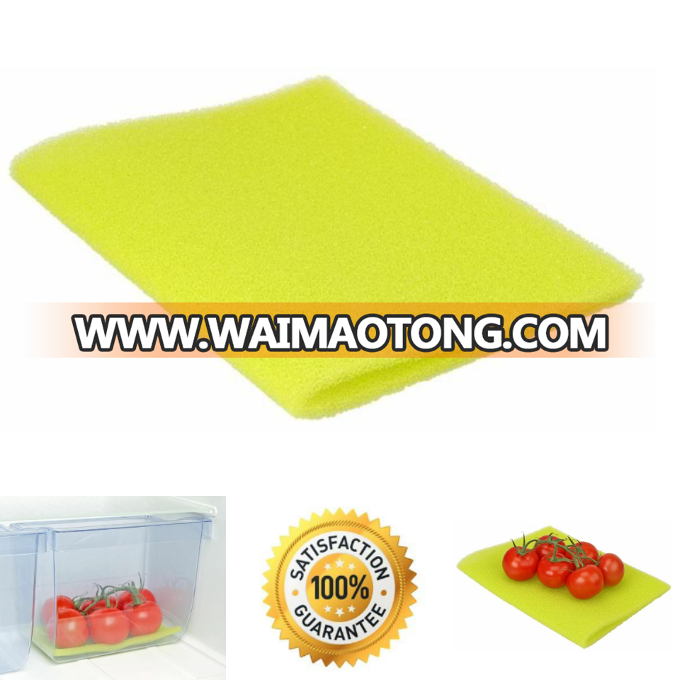 Yellow Foam Sponge Fruit and Veggies Fresh Saver Fridge Pad For Refrigerator Foam Mat