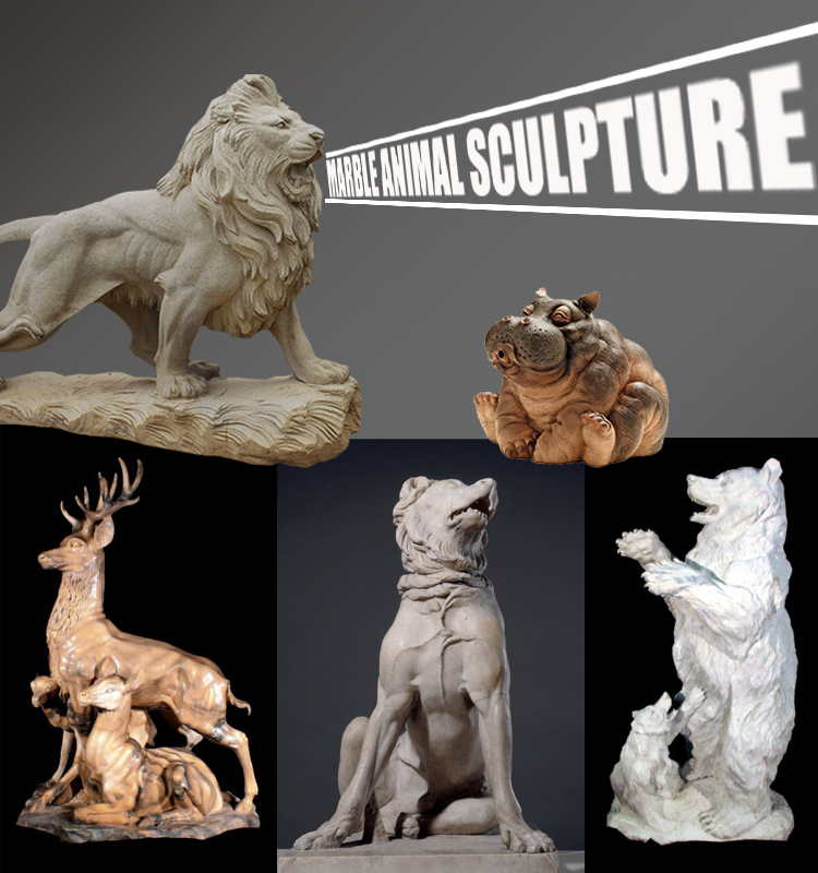 Animal Statue Granite Marble Lion Carving sculpture NTBM-L001