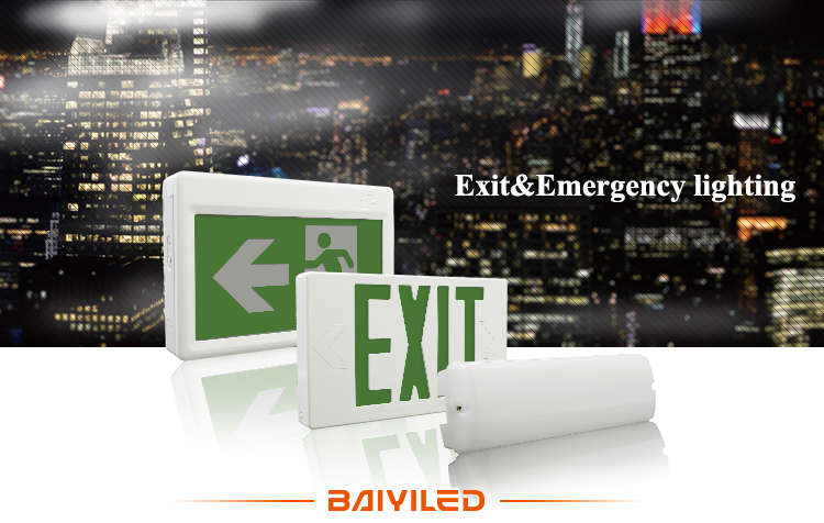 Factory price Automatic Box Battery Rechargeable Light Backup Way Out Exit Sign