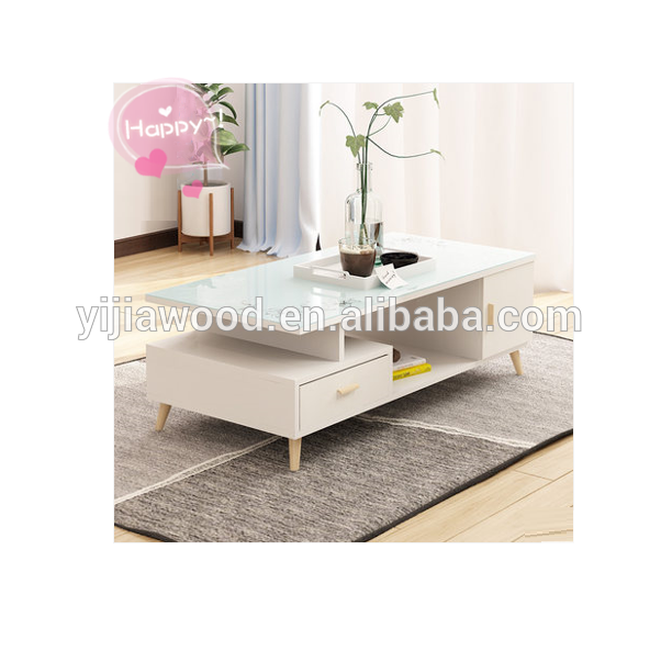 coffee table modern mdf material luxurious glass design specification