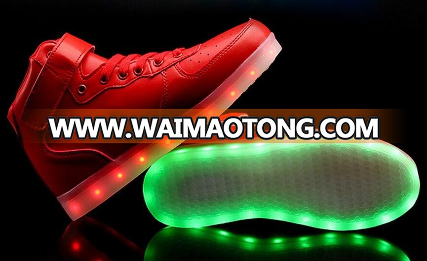 Men shoes USB Charging High Top Luminous LED Light Shoes 7 Colors Flashing Casual Glowing Light up Shoes for Adults