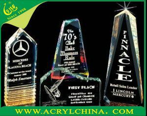 Clear blank acrylic award trophy