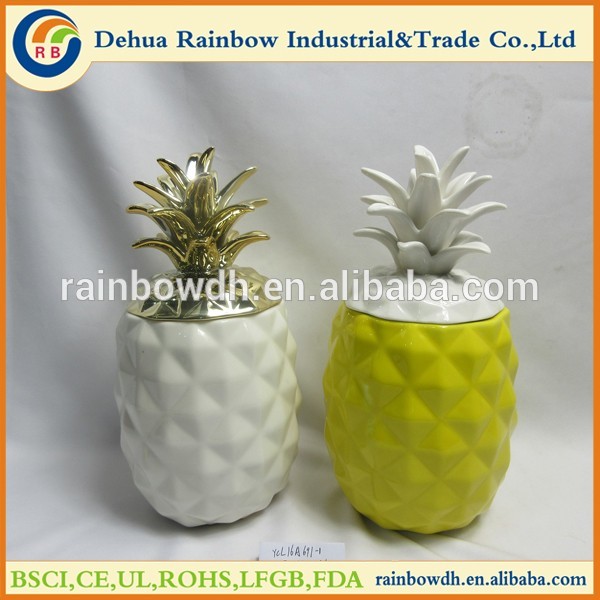 Ceramic fruit jar home decoration ceramic pineapple