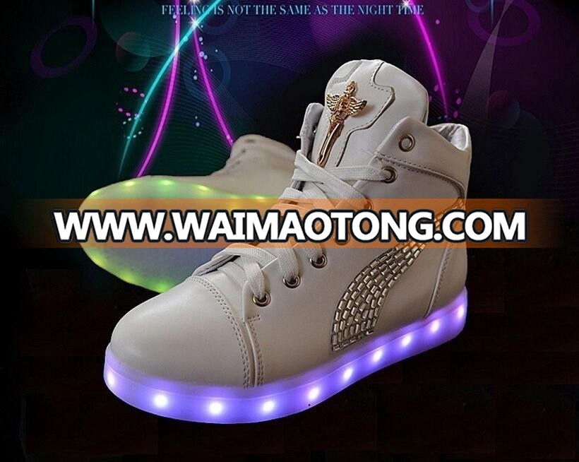 New high top led shoes men women glowing light up basket led luminous shoes adult femme flashing led shoes 35-46 size