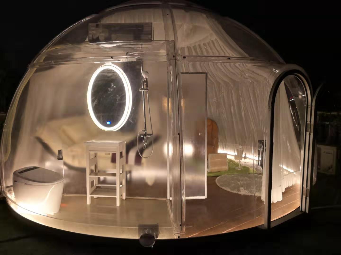 Safety Outside Glamping House Tent 2m-8m diameter Clear Dome House