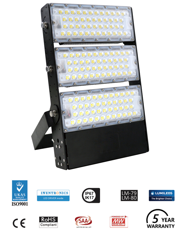 AC100-305V Aluminum Lamp Body Material Parking Lot 360W Led Flood Light Outdoor