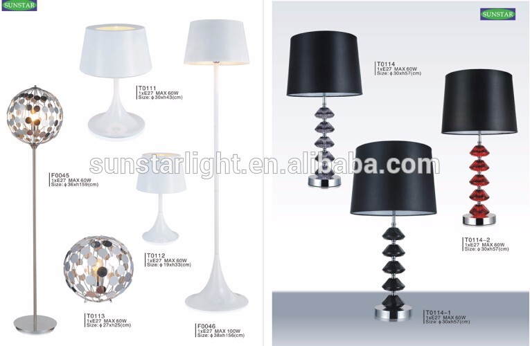 New arrival Modern Metal Body And Fabric Lampshade With Led Floor And Table Lamps/Lights For Hotel