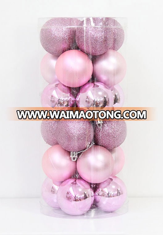 Pink hollow clear Plastic Christmas Ball Craft Gift Balls