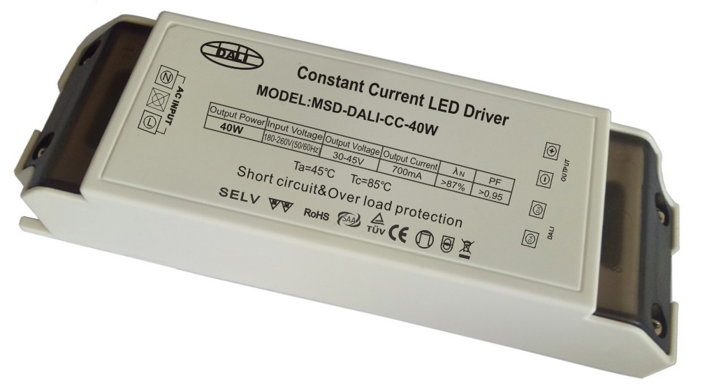 IEC62386  5 years warranty DALI 40W 27-42v 34-57v DALI Dimmable  pfc emc constant current led driver switching power supply