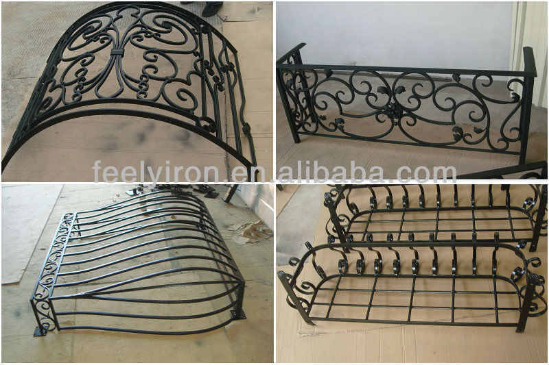 Modern style easily assembled wrought iron balcony railing