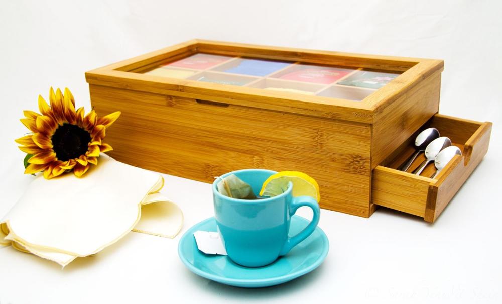 Wholesale Private customize handmade wooden bamboo tea box tea gift box