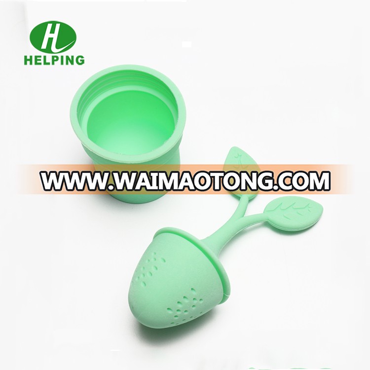 Food Grade Flower Tea Infuser Silicone Tea Filter With Rose Shape Handle