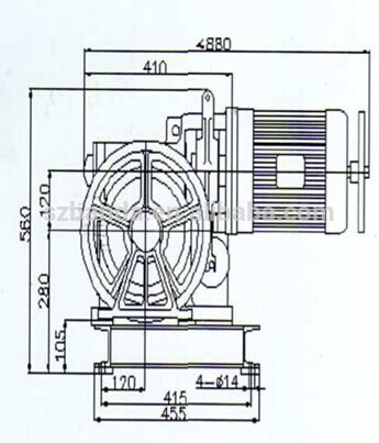 VVVF Elevator Geared Traction Machine BD-XD120, Lift Motor