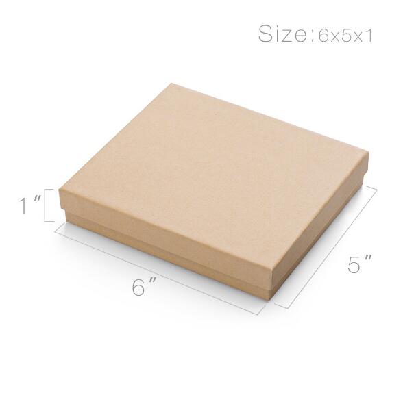 Cardboard Paper Box for Jewelry and Gift 6x5x1 Inch Thick Natural Paper Box Birthday Partay Gift Box