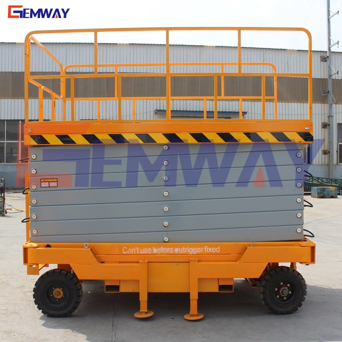 MORN brand 14m manual mobile scissor lift