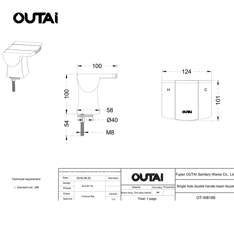 New bathroom deck mounted lavatory wash basin waterfall taps