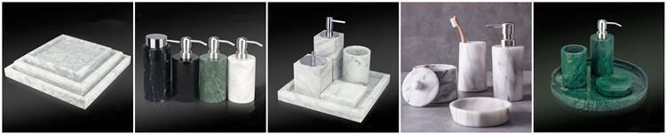 White Marble Set of 4 Accessories Holder Cosmetic Tray