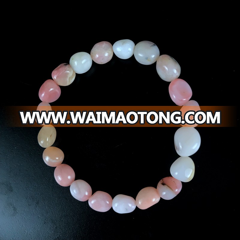 High quality natural pink opal tumble stone bracelet