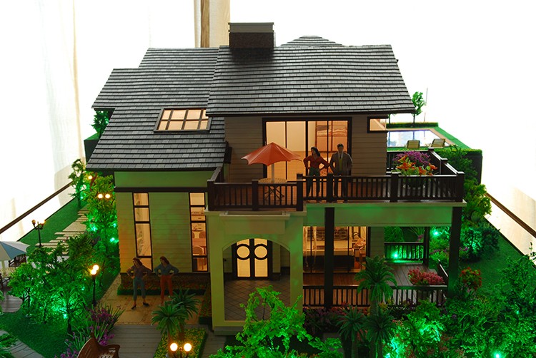 Villa scale model with light effect /Apartment building models / Miniature models