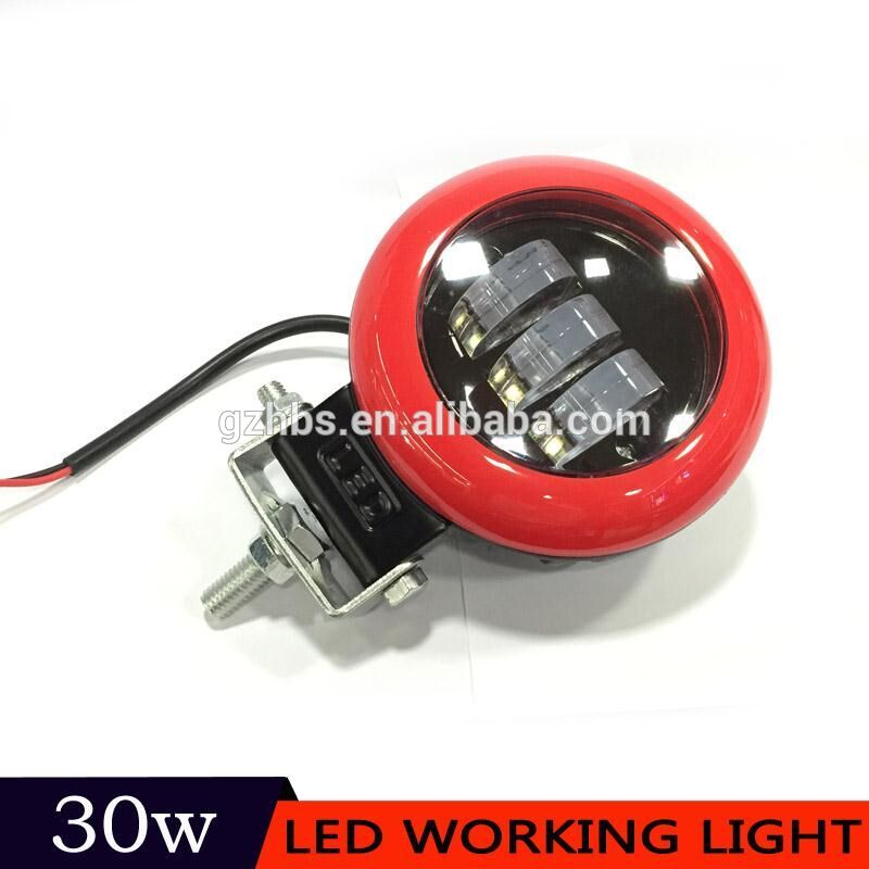 30W 12V/24V Round Spot Light Fog Light Off Road ATV Tractor Train Bus Boat ATV UTV Work Lamp Truck Motorcycle